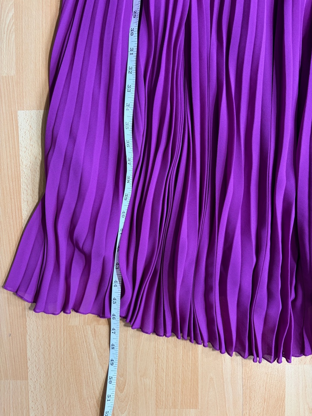 Sezane Rachelle Midi Dress Violet Magenta Accordion Pleated V-Neck Ruffle - Picture 13 of 13